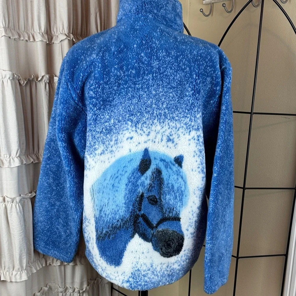 Kids Griffin England  Blue Fleece Jacket with Horse Design